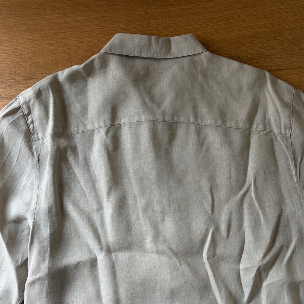 James Perse Light Tan 100% Linen Button-Down Shirt - Picture 4 of 6